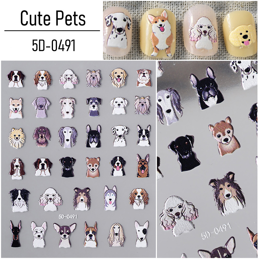 5d-pet 小狗狗猫咪立体浮雕指甲