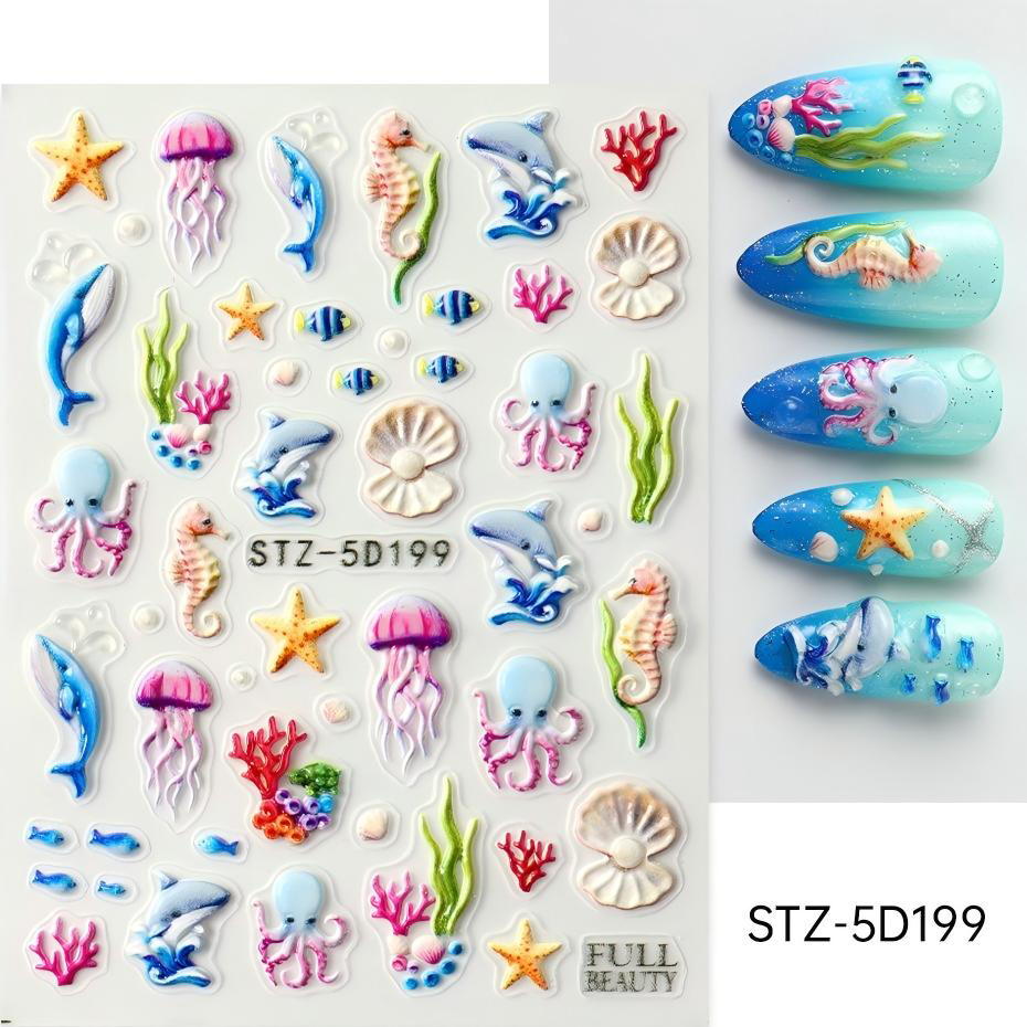 stz-5d 跨境新款美甲贴纸