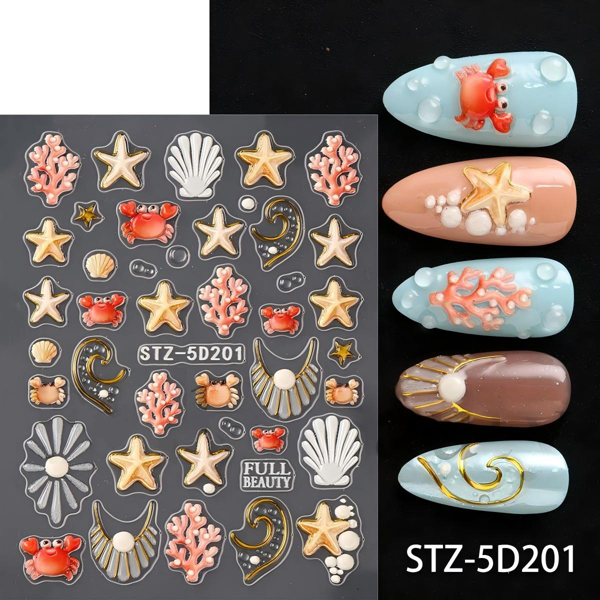 stz-5d 跨境新款美甲贴纸