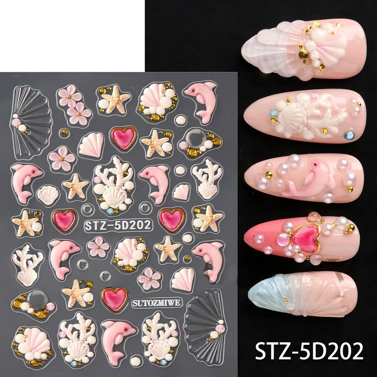 stz-5d 跨境新款美甲贴纸