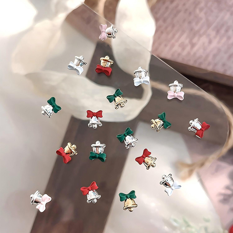 d307 网红圣诞铃铛美甲饰品