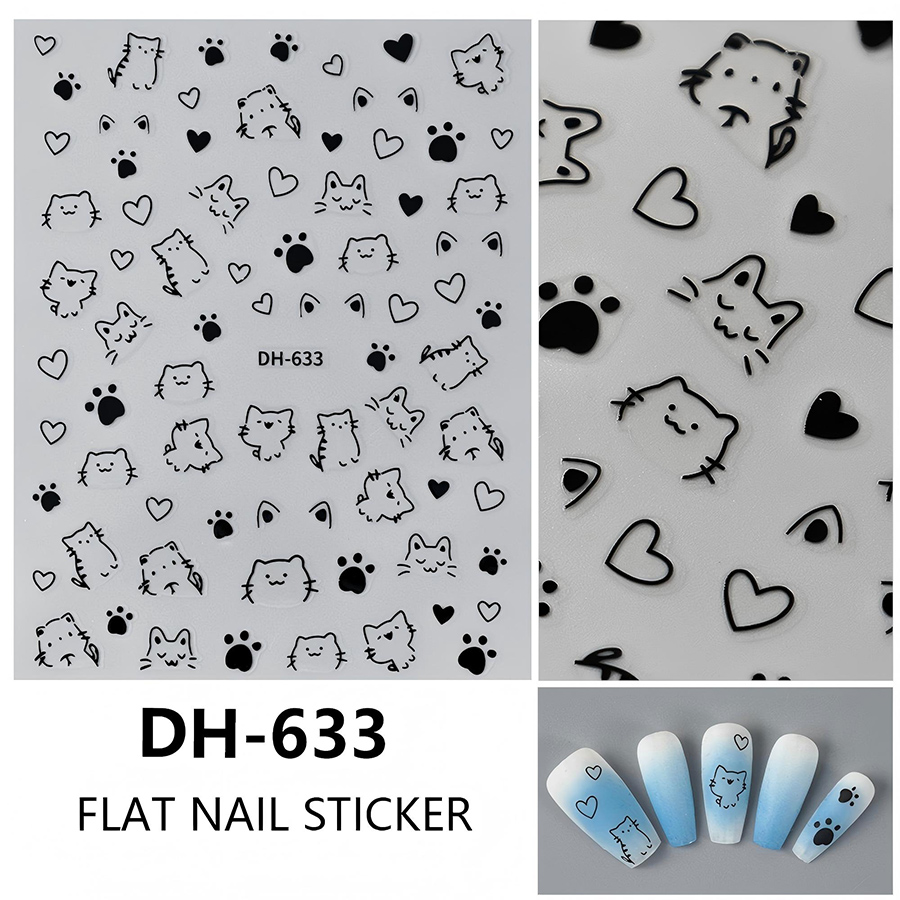 dh-633 卡通猫咪美甲贴纸