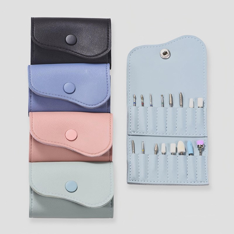 rnt-826 thickened leather nail art buffer storage bag