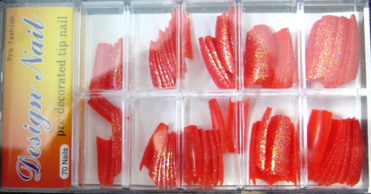 RNTP-05-5 French Glitter Red Tips