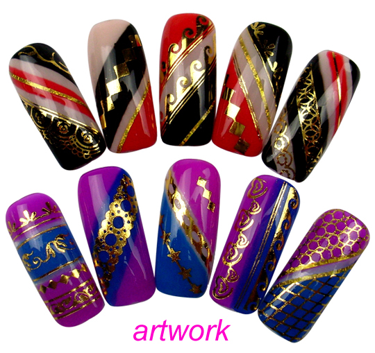 g-lgs-001/011 golden nail tattoo