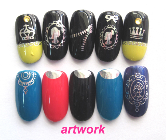 y-018/098 silver nail tattoo