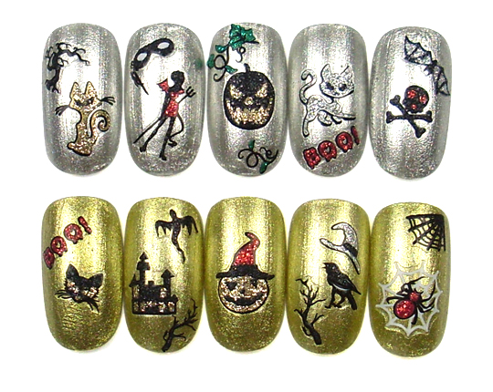 ble920d-926d 3d glitter halloween nail sticker