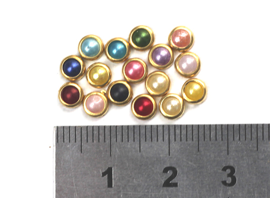 rnap-31 3mm nail art pearl with gold ring