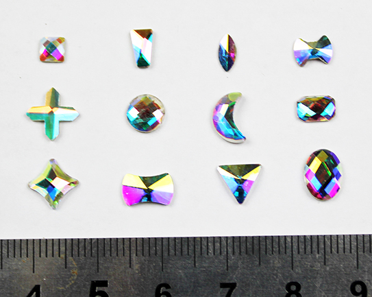 d94 ab color irregular nail art rhinestones