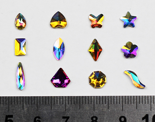 d95 ab color irregular nail art rhinestones