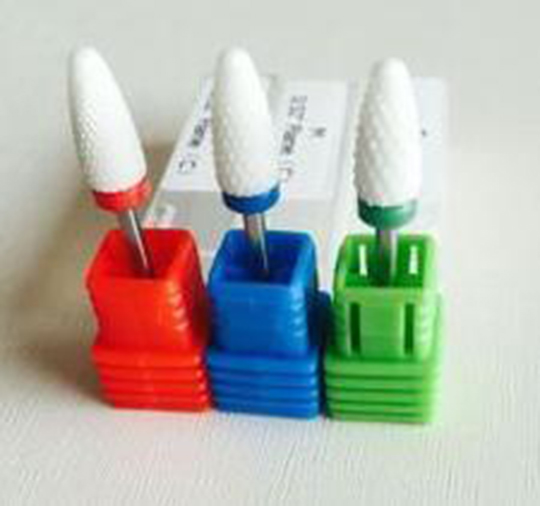 white ceramic flame nail drill bits