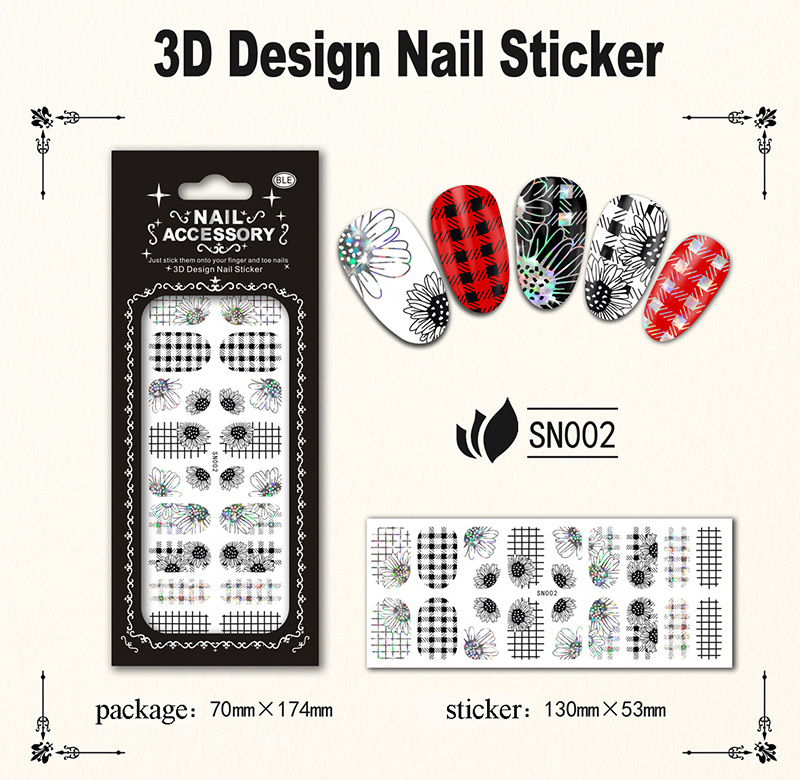 laser silver nail sticker