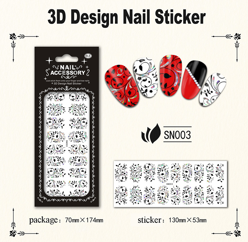 laser silver nail sticker