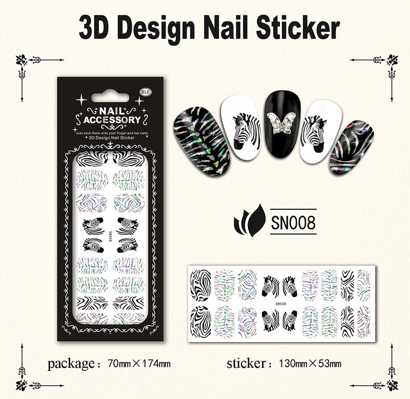 laser silver nail sticker