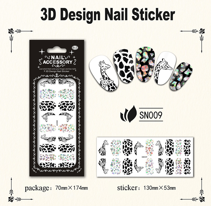 laser silver nail sticker