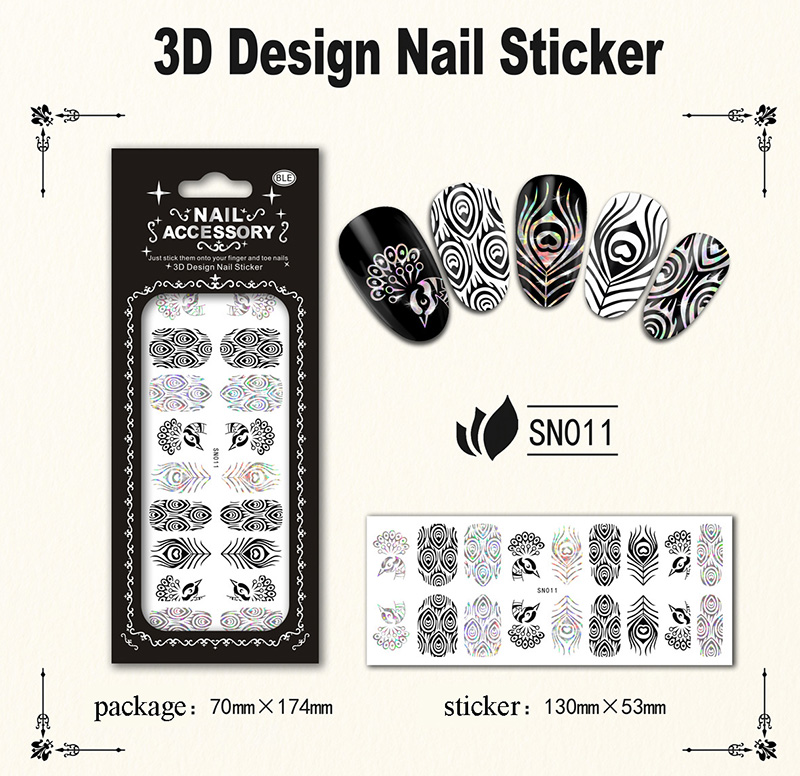 laser silver nail sticker