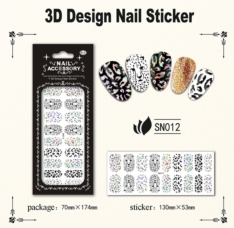 laser silver nail sticker