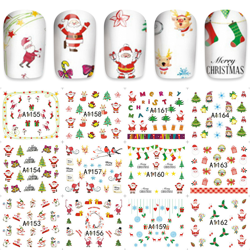 christmas nail tattoos