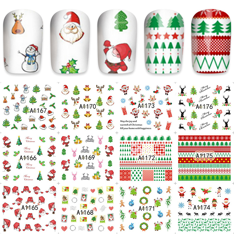 christmas nail tattoos