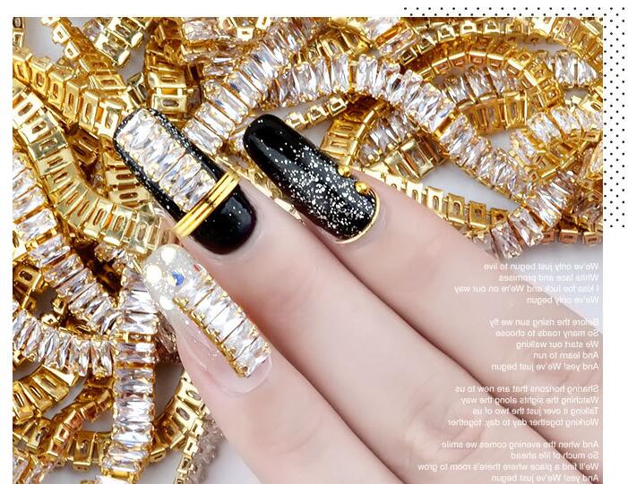 zircon nail art chain