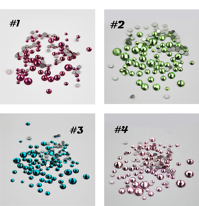 assorted rhinestones in pot