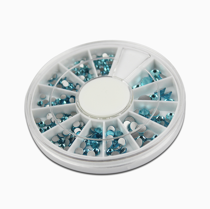 blue rhinestones in wheel