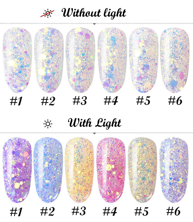 light-change glitter powder