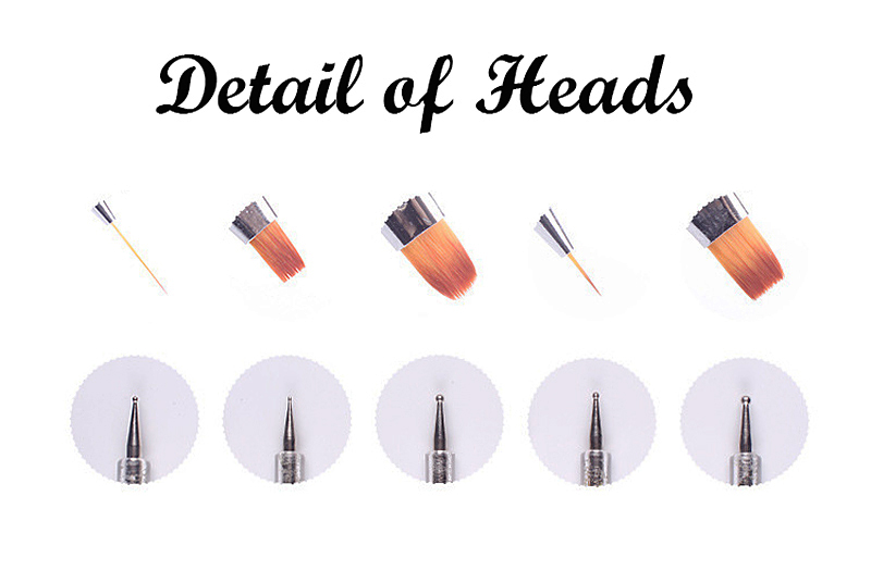 2-heads dotting nail gel brush