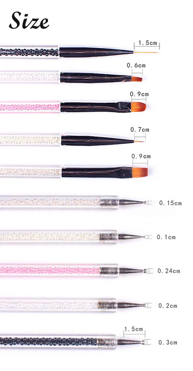 2-heads dotting nail gel brush