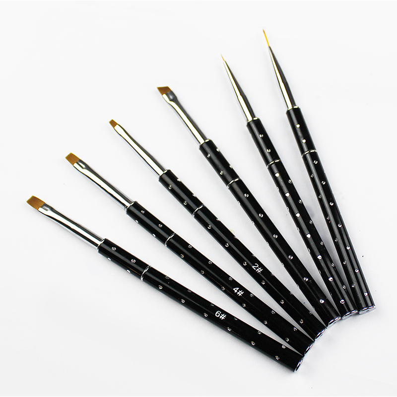 bright black nail art brush