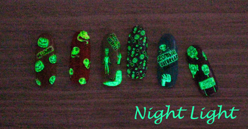 h-013 halloween fluorescent nail sticker