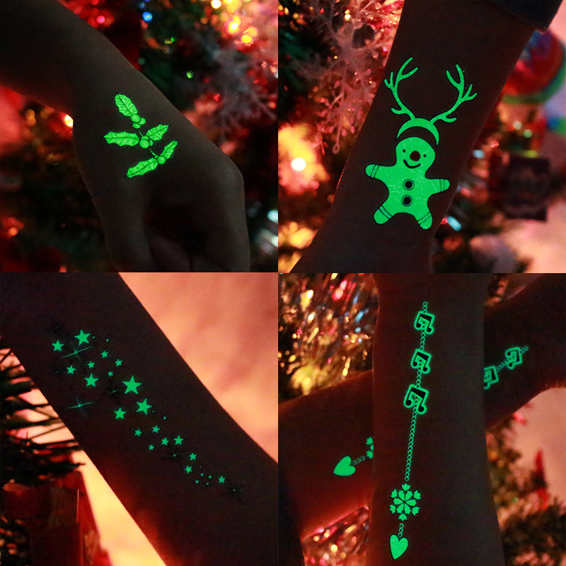 le 1-4 christmas fluorescent body tattoo