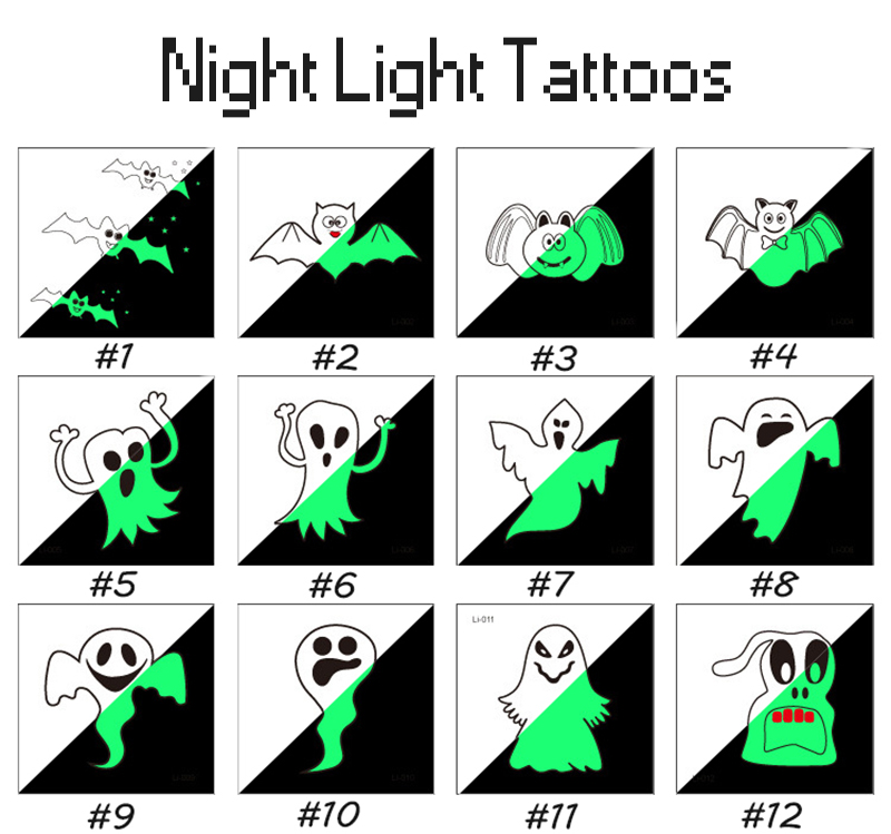 h-015 halloween fluorescent bodytattoo