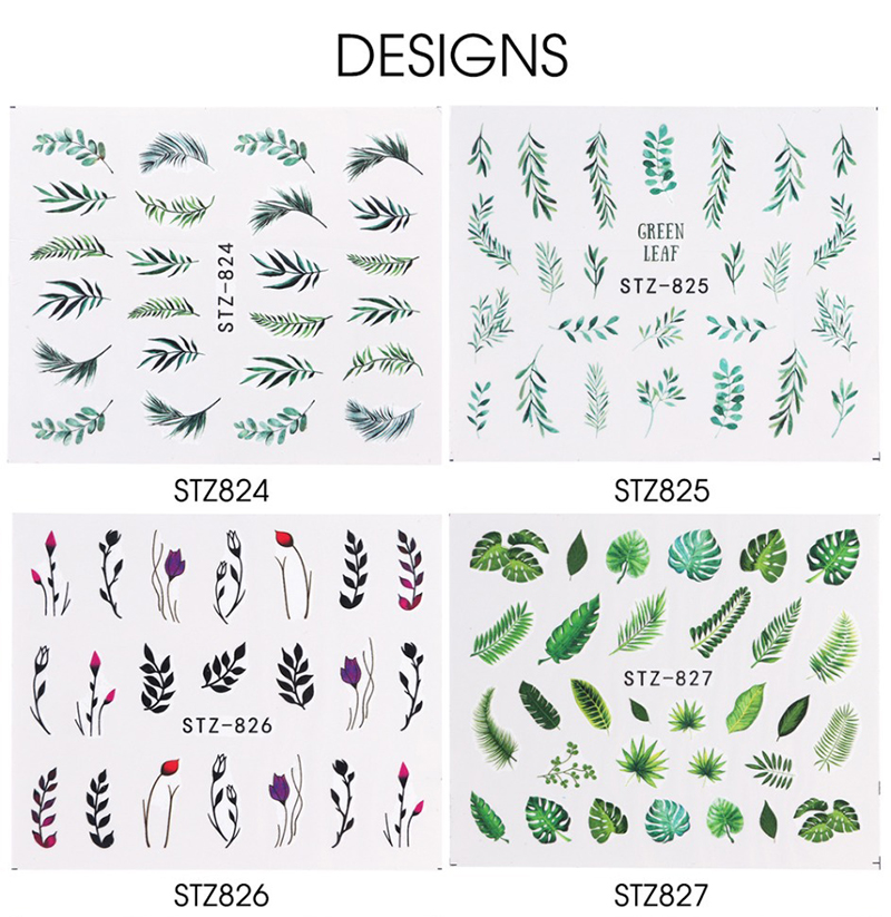 plant theme nail tattoo