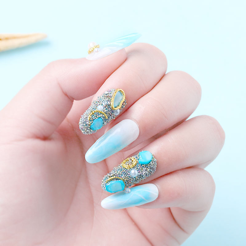 ocean theme rhinestone&pearl deco