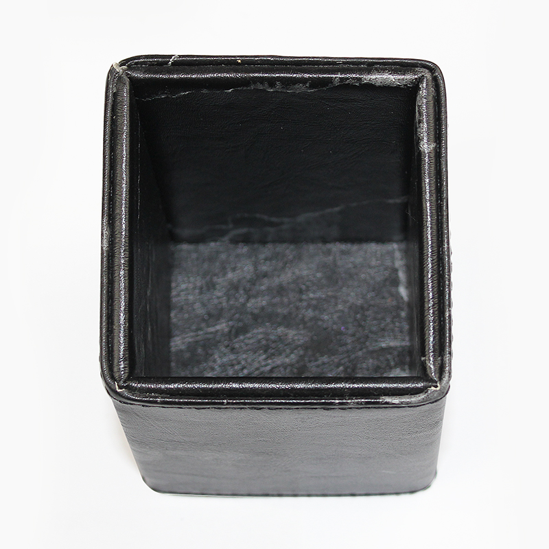 marble leather square brush holder