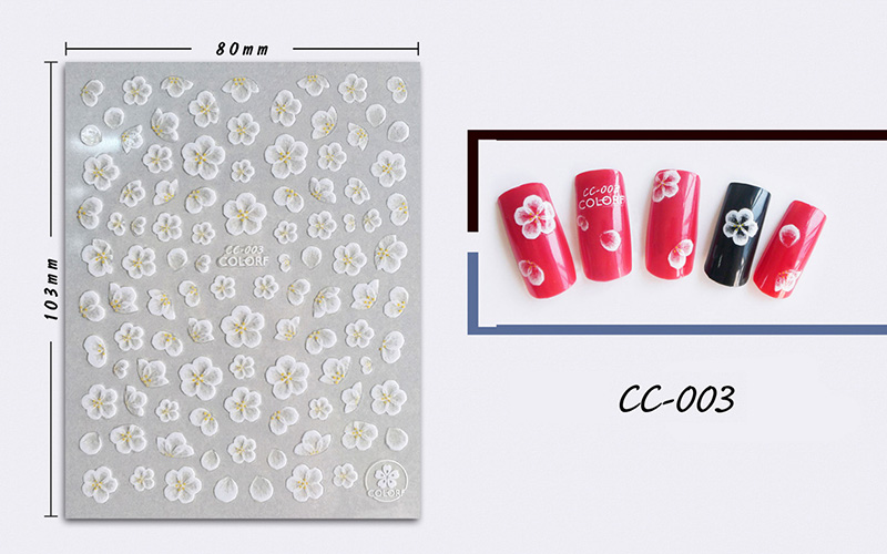 cc001-009 flower nail sticker