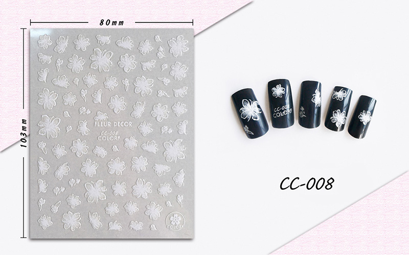 cc001-009 flower nail sticker