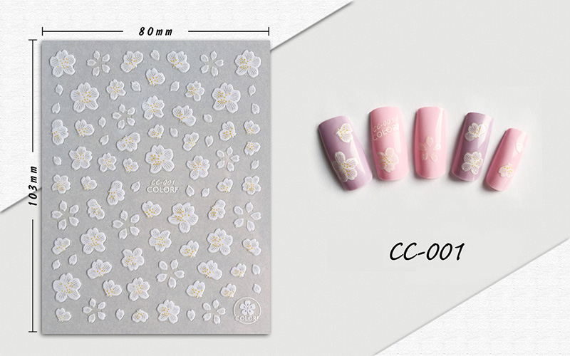 cc001-009 flower nail sticker