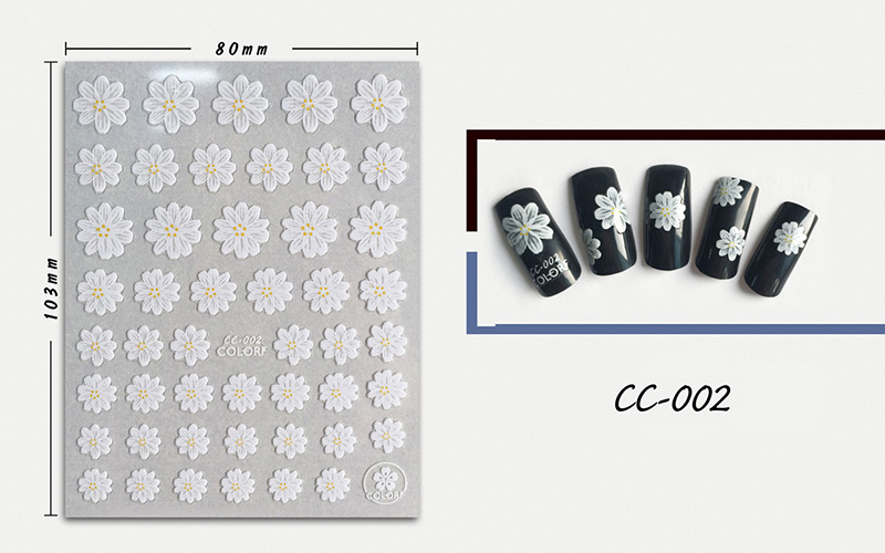 cc001-009 flower nail sticker