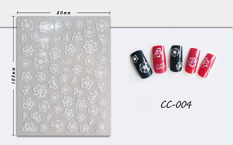 cc001-009 flower nail sticker