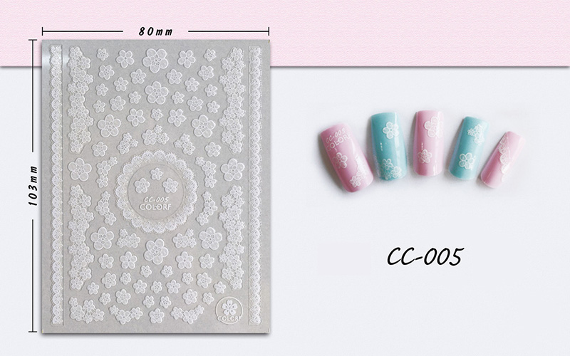 cc001-009 flower nail sticker