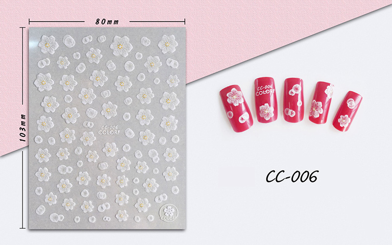 cc001-009 flower nail sticker