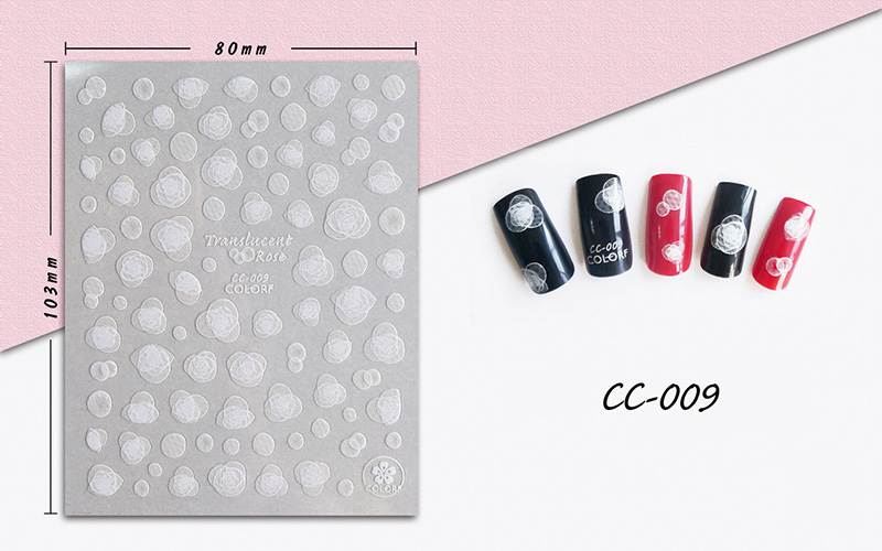 cc001-009 flower nail sticker