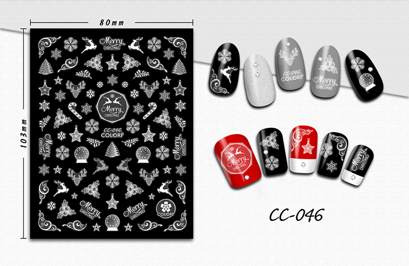 cc046-054 christmas nail sticker