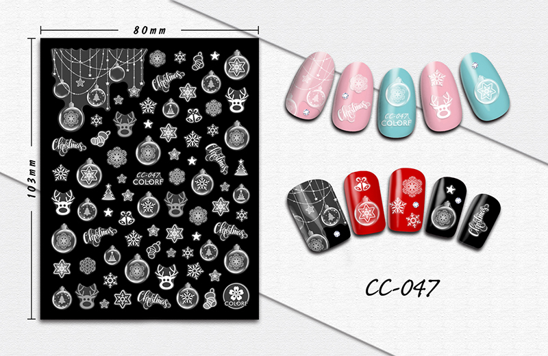 cc046-054 christmas nail sticker