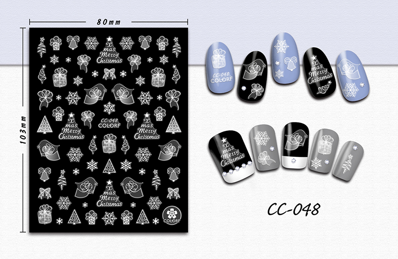 cc046-054 christmas nail sticker