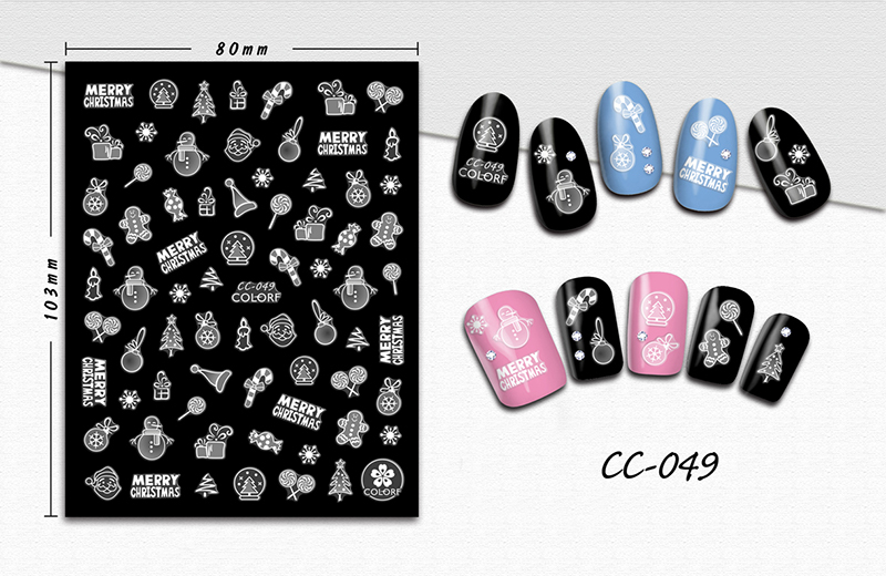 cc046-054 christmas nail sticker