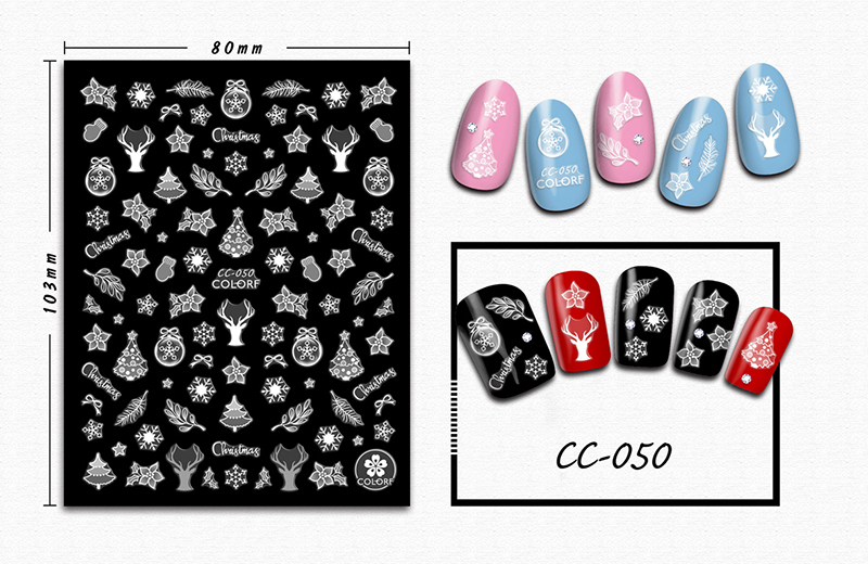 cc046-054 christmas nail sticker