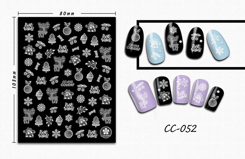 cc046-054 christmas nail sticker